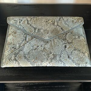Never used Rebecca Minkoff Snake Suede Envelope Bag